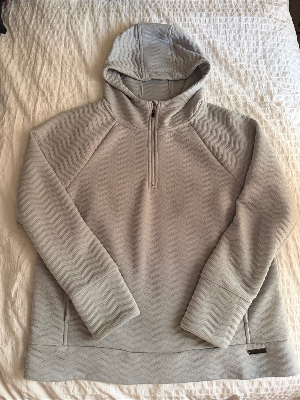 Nine West Light Gray Quilted Hoodie